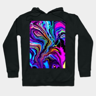 Neon Rift - Abstract Psychedelic Glitch Hoodie